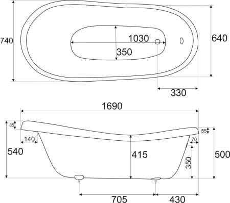 Kerra Baie independentă Empire 170 fără scurgere și picioare [1]
