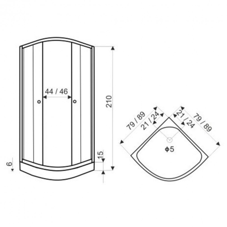 Kerra Cabină de duș clasică albă 80x80 cm cu cădiță de duș [4]