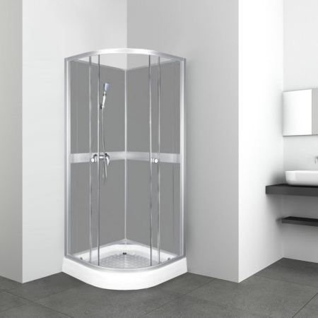 Kerra Cabină de duș clasică gri 90x90 cm cu cădiță de duș [1]