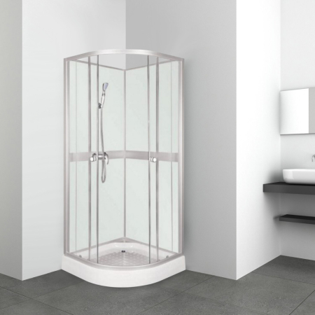 Kerra Cabină de duș CLASSIC 90 WHITE cu perete posterior, cu cădiță și baterie [1]
