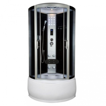 Baie - Kerra Cabină de duș cu hidromasaj curbată Silverprime 90x90 cm