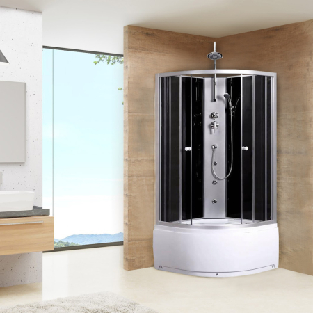 Kerra Cabină de duș cu hidromasaj Karolina 90x90 cm, curbată și adâncă [1]