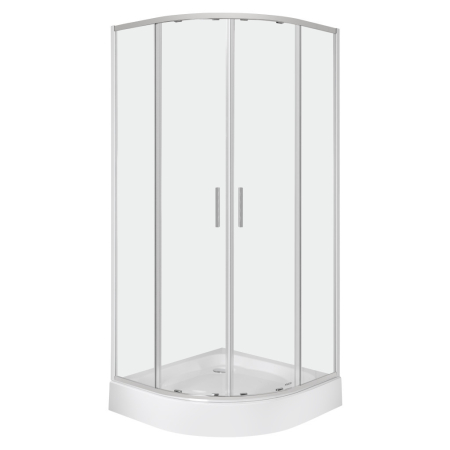 Cabină de duș semirotundă - Kerra Cabină de duș cu ușă dublă curbată Solid RS 80 cu tavă de duș