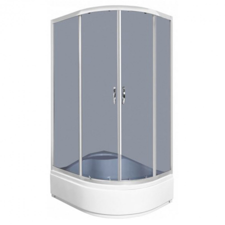 Cabină de duș cu cădiță înaltă - Kerra Cabină de duș curbată asimetrică Katia 80x100 cm cu cădiță de duș