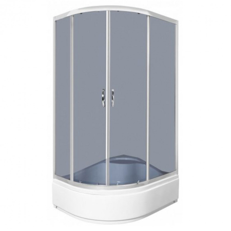 Cabină de duș cu cădiță înaltă - Kerra Cabină de duș curbată asimetrică Katia 80x100 cm cu cădiță de duș