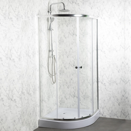 Kerra Cabină de duș curbată Leo 80 cromată cu cădiță de duș [1]