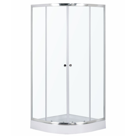 Cabină de duș - Kerra Cabină de duș curbată Leo 80 cromată cu cădiță de duș