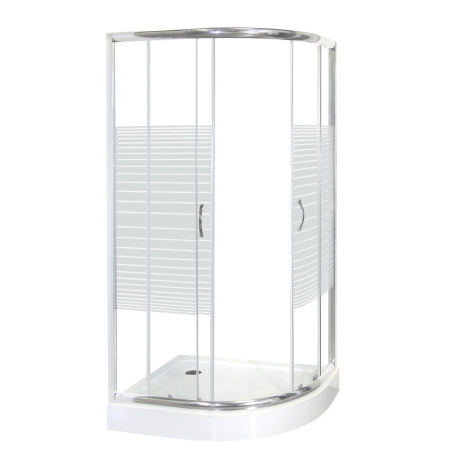 Baie - Kerra Cabină de duș curbată Madera 100x80 cu cădiță de duș, stânga