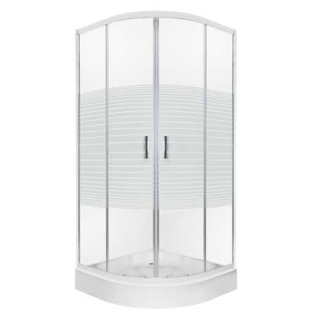 Baie - Kerra Cabină de duș curbată Madera 90x90 cm cu cădiță de duș