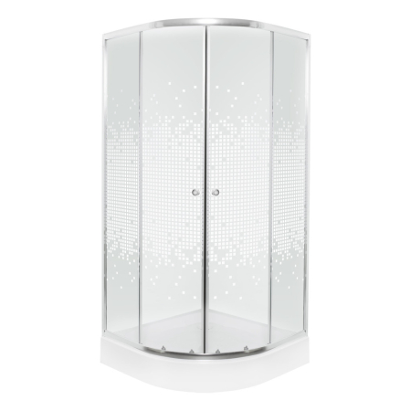 Cabină de duș semirotundă - Kerra Cabină de duș curbată Pixel 80 albă cu tavă XN
