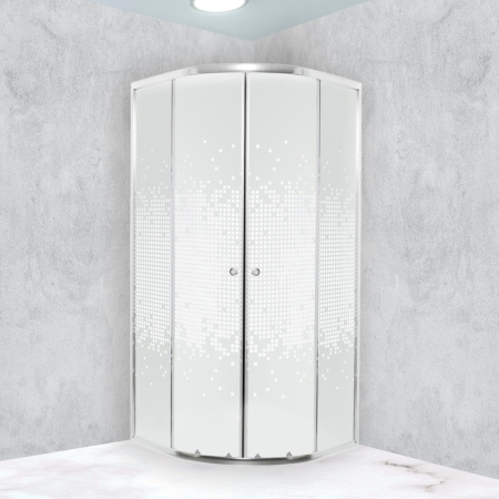 Kerra Cabină de duș curbată Pixel White 80 fără cădiță de duș [1]