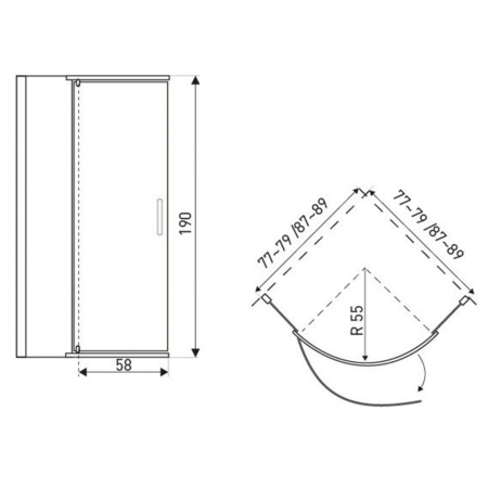 Kerra Cabină de duș curbată Splash 90x90 cm cu cădiță de duș [3]
