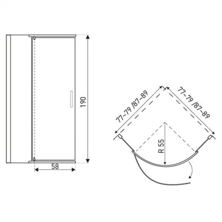 Kerra Cabină de duș curbată Splash 90x90 cm fără cădiță [2]