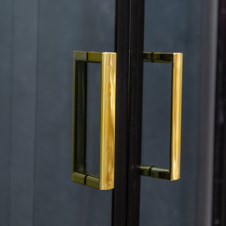 Kerra Cabină de duș curbată Tiara Gold 80x80 cm fără cădiță de duș [2]