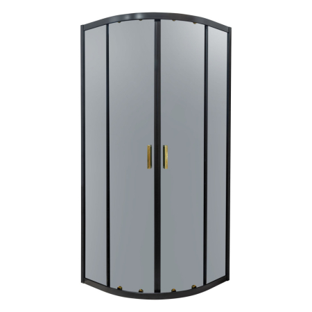 Produse temporar indisponibile - Kerra Cabină de duș curbată Tiara Gold 90x90 cm fără cădiță de duș