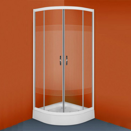 Kerra Cabină de duș curbată XENIA 80x80 cm cu cădiță de duș [1]