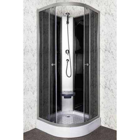 Kerra Cabină de duș Evora Black 80 cu cădiță de duș [4]