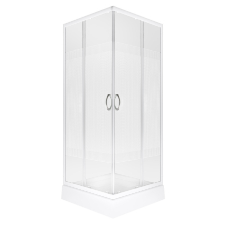 Cabină de duș pătrată / Cabină de duș dreptunghiulară - Kerra Cabină de duș pătrată albă Xenia SQ 90 cu tavă Victor plus