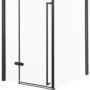Kerra Cabină de duș pătrată lungă 90x80 neagră fără tavă [2]