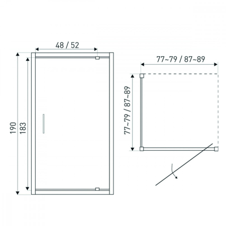 Kerra Cabină de duș pătrată Tomar 90x90 cm fără cădiță de duș [1]
