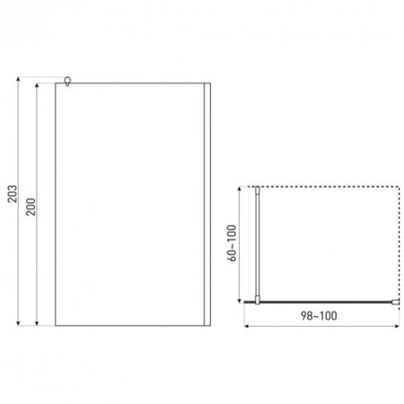 Kerra Cabină de duș walk-in Linia 100 [1]