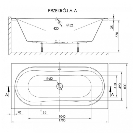 Kerra Cadă de baie dreaptă Doria Duo 170 [2]