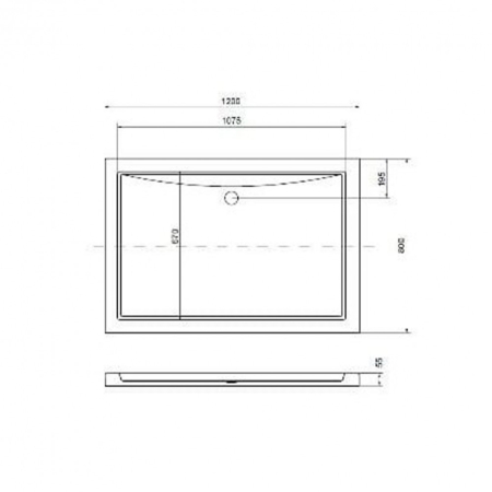 Kerra Cădiță de duș pătrată universală Oskar cu profil redus 120x90 cm [2]