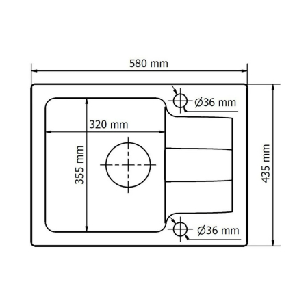 Kerra Chiuvetă Coast 25 cu un singur bazin din granit cu tavă de scurgere și robinet Mona - negru [3]