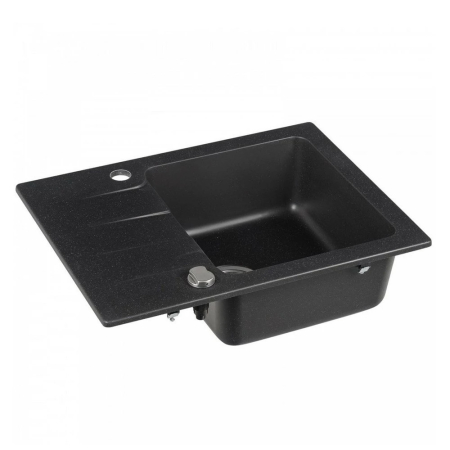 Kerra Chiuvetă Coast 25 cu un singur bazin din granit cu tavă de scurgere și robinet Mona - negru [1]
