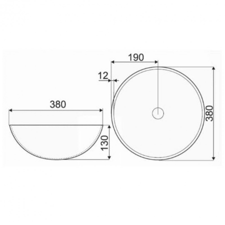 Kerra Megan blat rotund sticlă chiuvetă, 38x12cm [2]