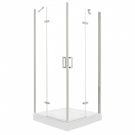 Cabină de duș pătrată / Cabină de duș dreptunghiulară - Kerra Flow Chrome 90 cabină de duș unghiulară cu tavă de duș