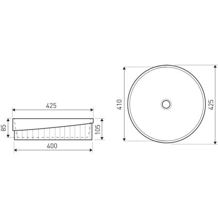 Kerra KR-9037 Chiuvetă cu design ceramic 42,5 cm [2]
