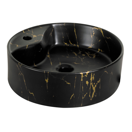 Lavoar ceramic - Kerra Lavoar ceramic KR-138 cu model de marmură neagră și aurie