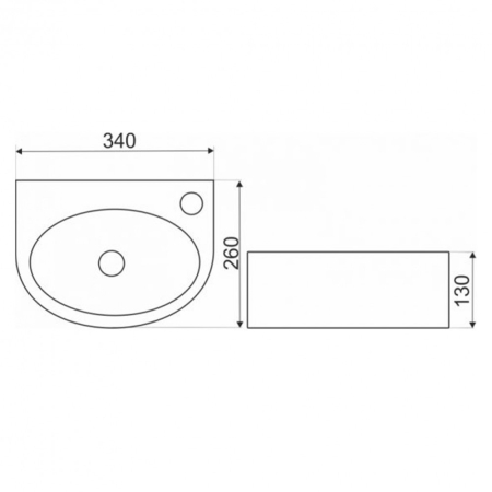 Kerra KR-601 lavoar cu design ceramic 34x26 cm [1]