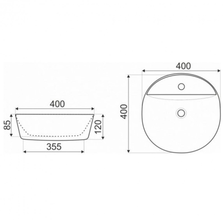 Kerra Lavoar ceramic KR-850 cu design pentru instalare pe blat [1]