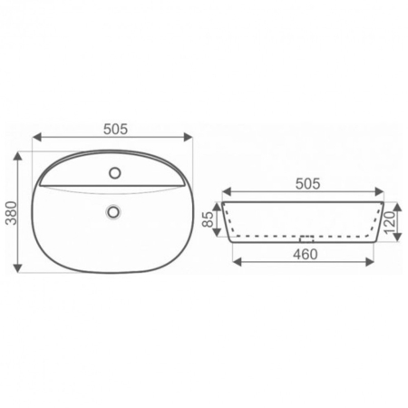 Kerra KR-860 chiuvetă cu design ceramic pentru montare pe blat [1]