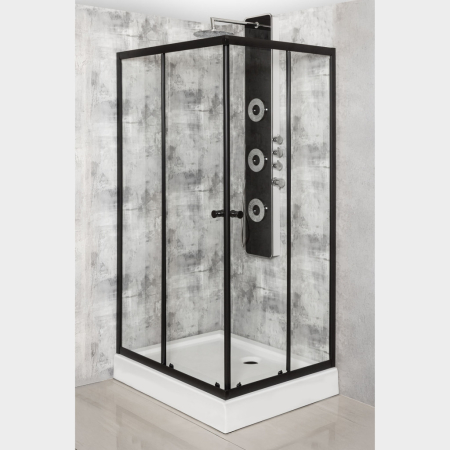 Kerra Olga SQ Element 100x100 negru pătrat cabină de duș fără tavă [1]