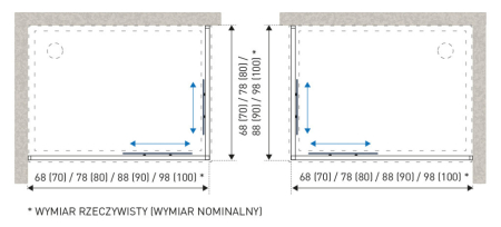 Kerra Olga SQ Element 80 ușă de duș negru [3]