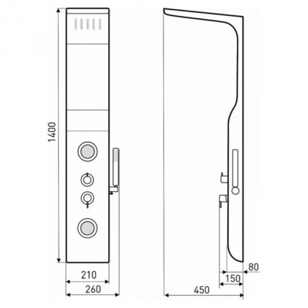 Kerra Panou de duș cu hidromasaj Axel [1]