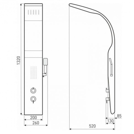 Kerra Panou de duș cu hidromasaj Enzo [1]
