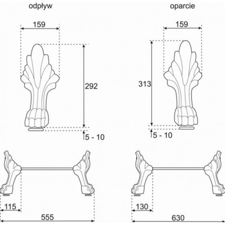 Kerra NOGIEMPMOS Picioare pentru căzile noastre unice din bronz antic [1]