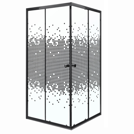 Cabină de duș pătrată / Cabină de duș dreptunghiulară - Kerra Pixel SQ 80 negru pătrat cabină de duș fără tavă