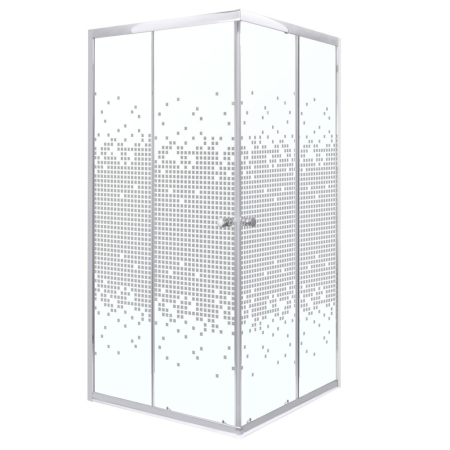 Cabină de duș pătrată / Cabină de duș dreptunghiulară - Kerra Pixel SQ 90 alb pătrat cabină de duș fără tavă