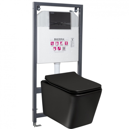Baie - Kerra Rezervor de toaletă Tinos BL Adriatic Black, montat pe perete
