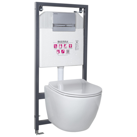 Produse temporar indisponibile - Kerra Set rezervor WC montat pe perete Kasos Adriatic Chrome
