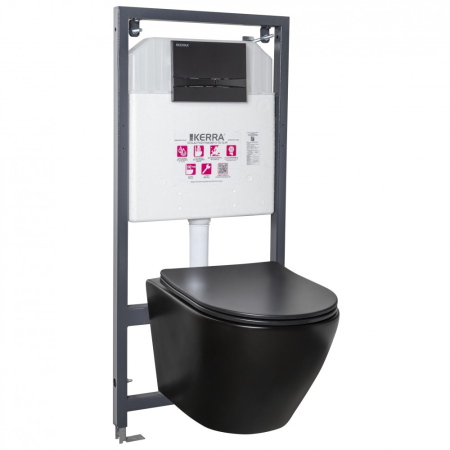 Toaleta - Kerra Set rezervor WC suspendat Delos BL Adriatic Black