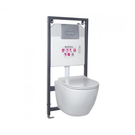 Rezervor toaletă - Kerra Set rezervor WC suspendat Delos Chrome