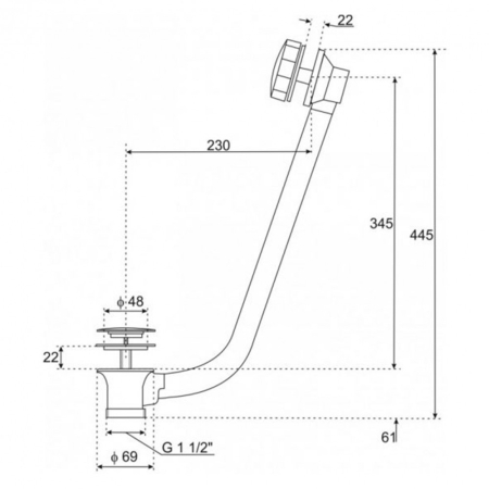 Kerra DREEMPCH MOS sifon de scurgere pentru baie, crom [1]