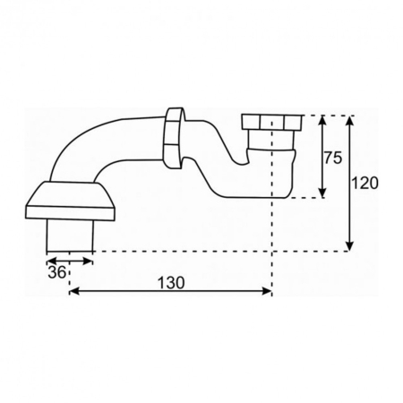 Kerra EMPSWCH MOS Sifon de scurgere pentru baie, crom [1]
