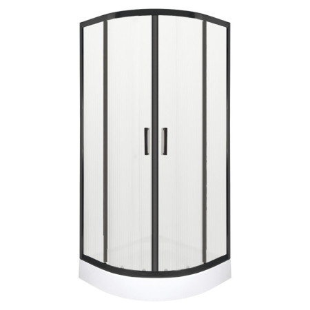 Baie - Kerra Soho Black 90 cabină de duș curbată cu tavă de duș Alan